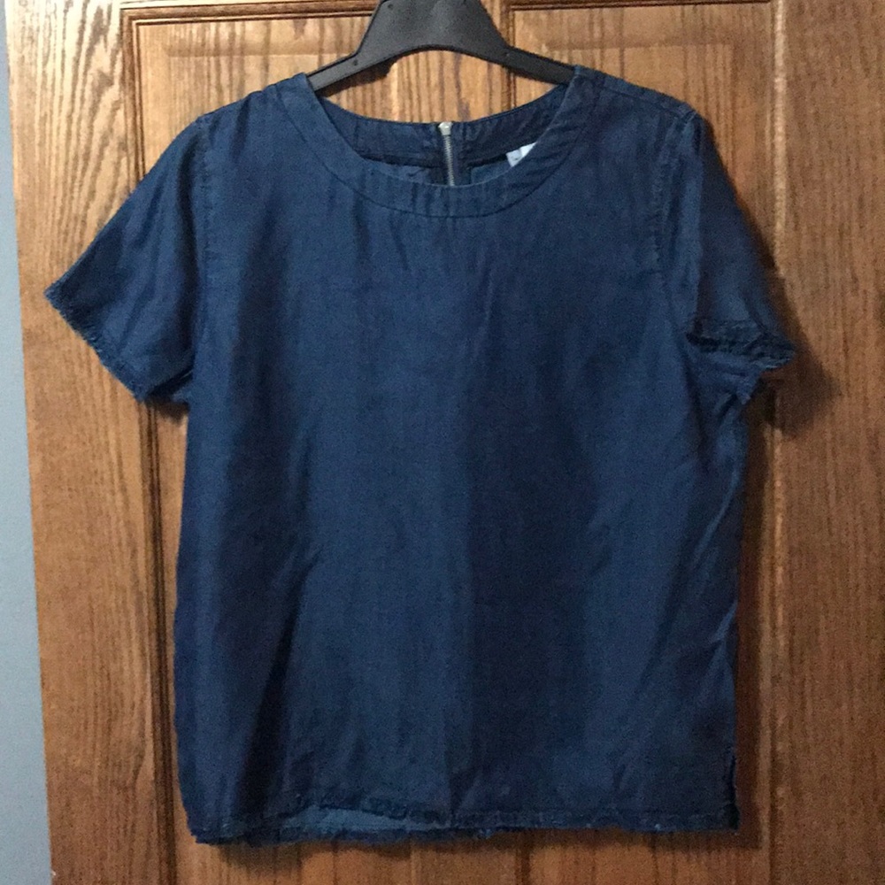 Chambray short sleeve top